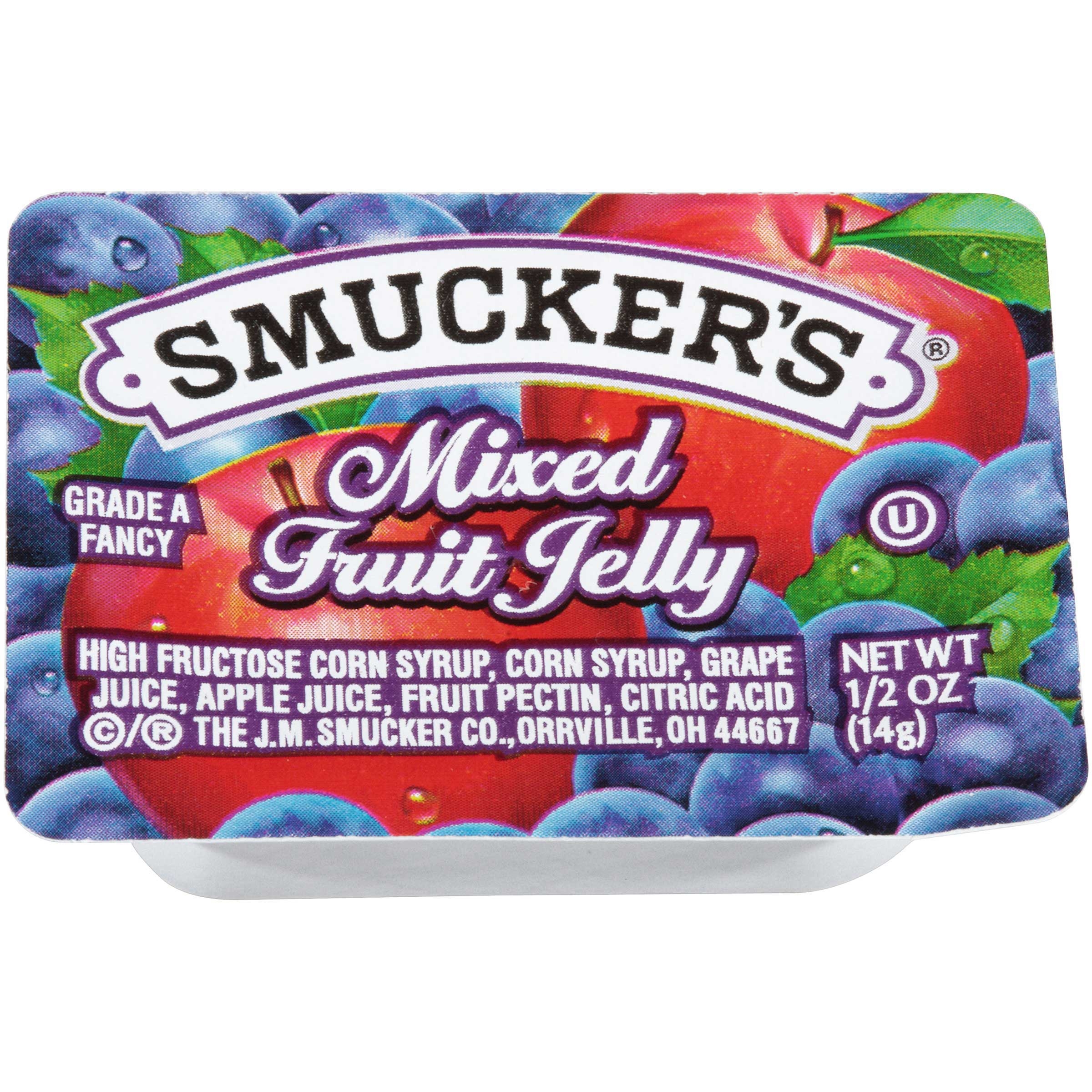Smuckers Mixed Fruit Jelly, 1/2 Ounce -- 200 per case.