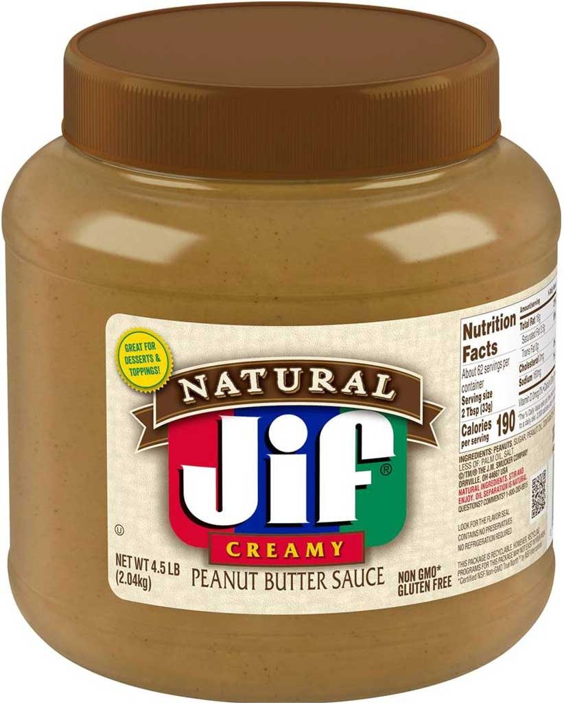 Jif Natural Peanut Butter Sauce, 4.5 Pound Jar -- 2 per case
