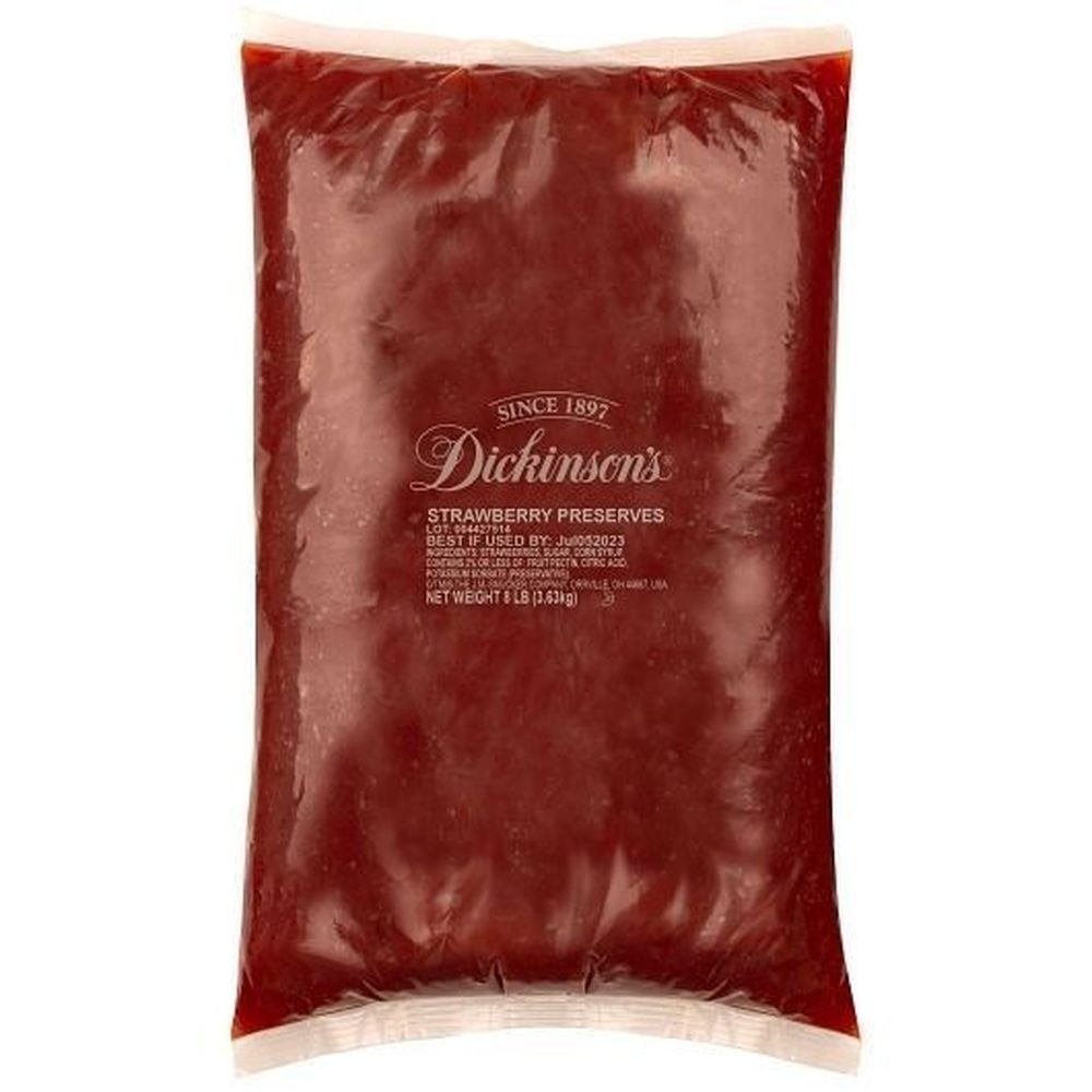 Dickinson Strawberry Preserve - Bulk, 8 Pound Pouch -- 4 per case