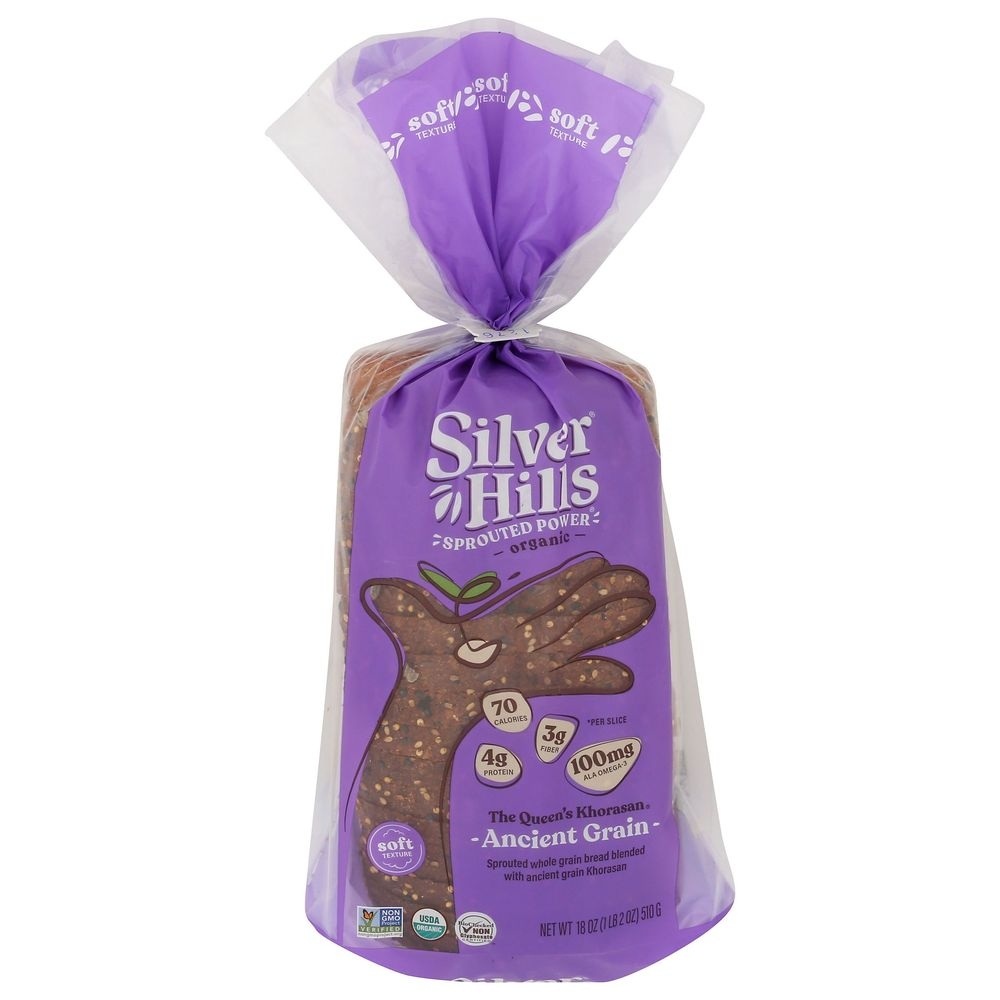 Silver Hills Organic Queens Khorasan Sprouted Power Bread, 18 Ounce -- 8 per case