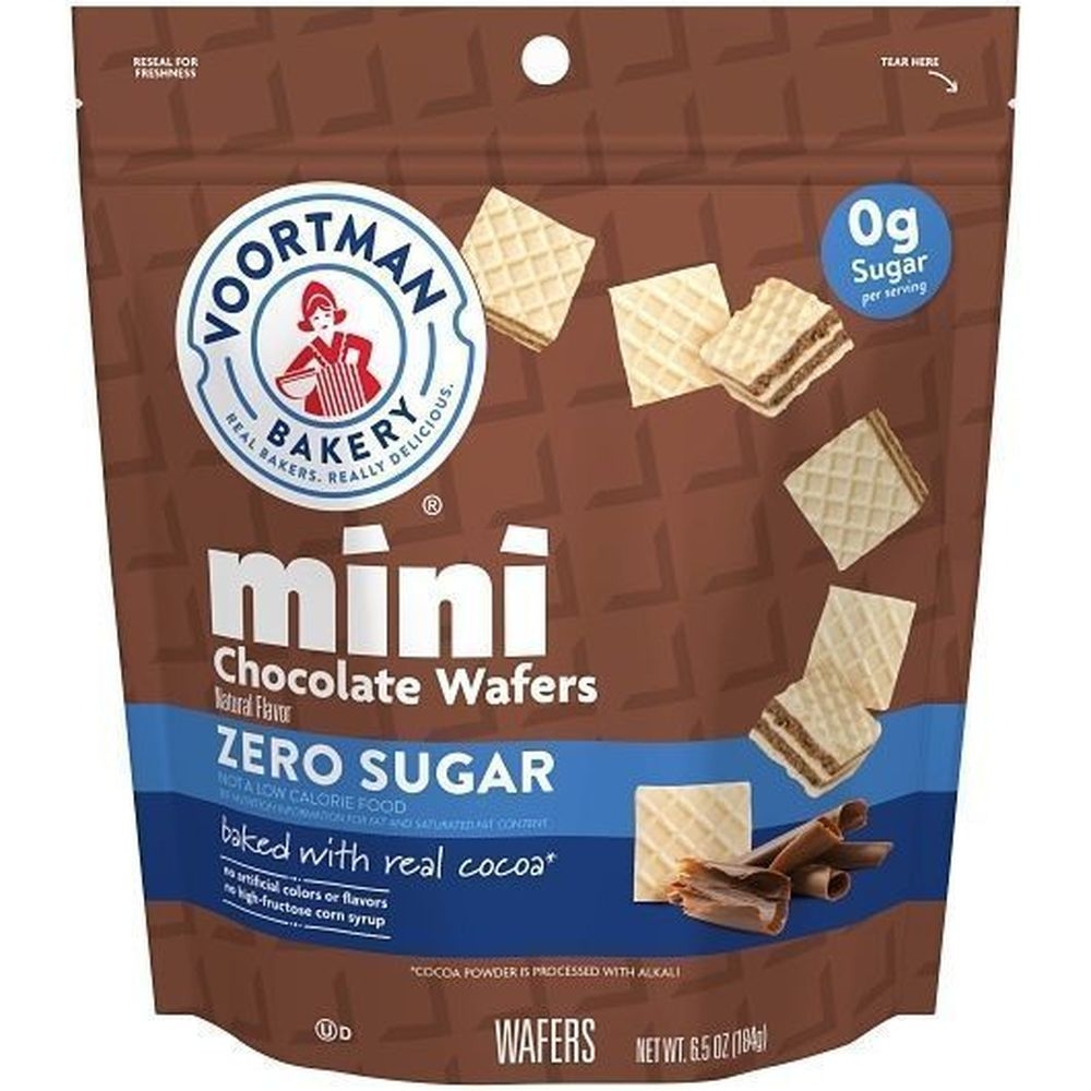 Voortman Zero Sugar Mini Chocolate Wafer, 6.5 Ounce -- 6 per case