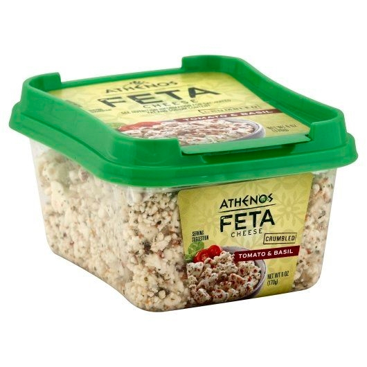 Athenos Crumbled Tomato and Basil Feta Cheese, 6 Ounce -- 12 per case