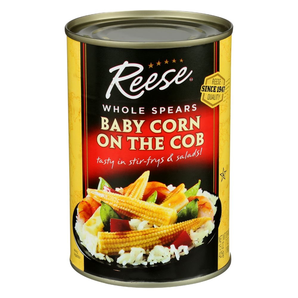 Reese Whole Spear Baby Corn On Cob, 15 Ounce -- 12 per case.