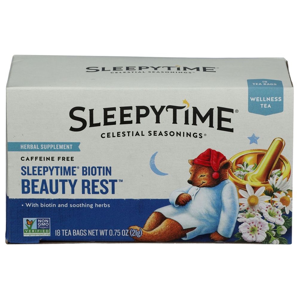 Celestial Seasonings Sleepytime Biotin Beauty Rest Tea, 18 tea bags -- 6 per case