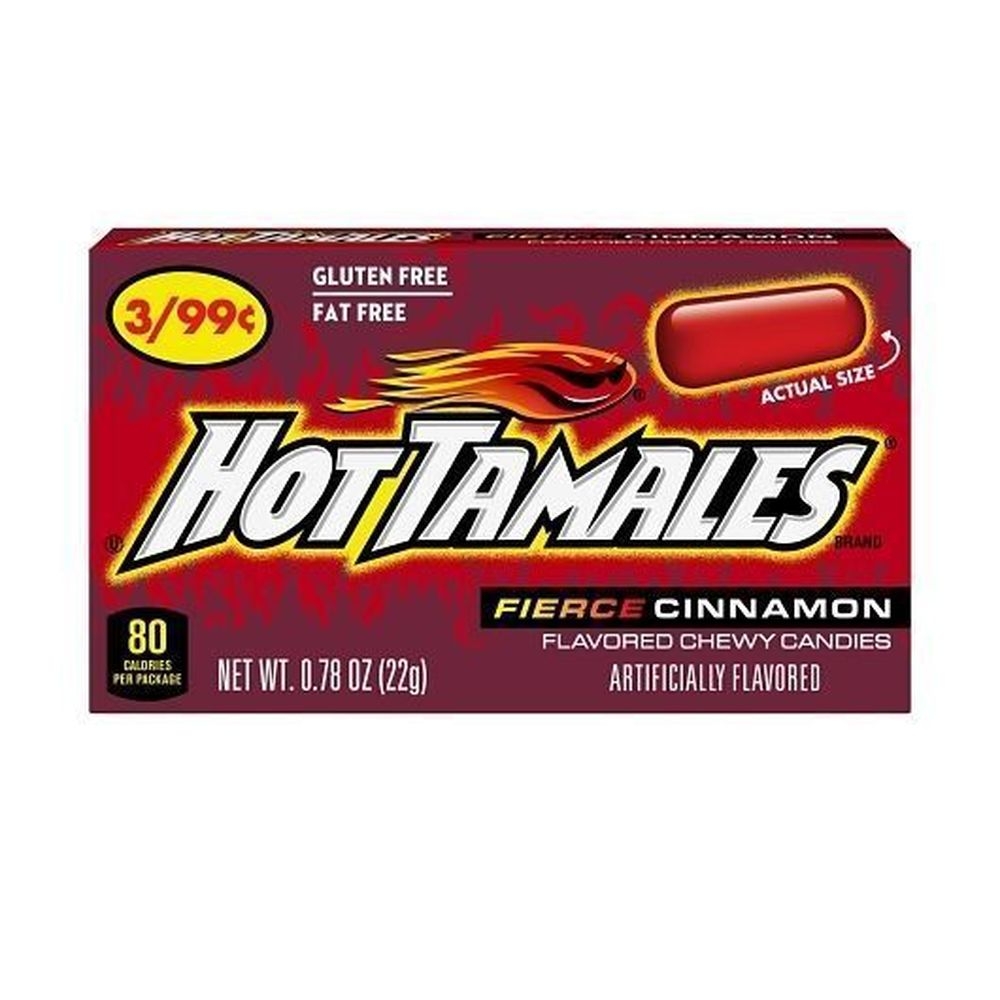 Hot Tamales Fat Free Gluten Free Fierce Cinnamon Chew Candy, 0.78 Ounce -- 384 per case