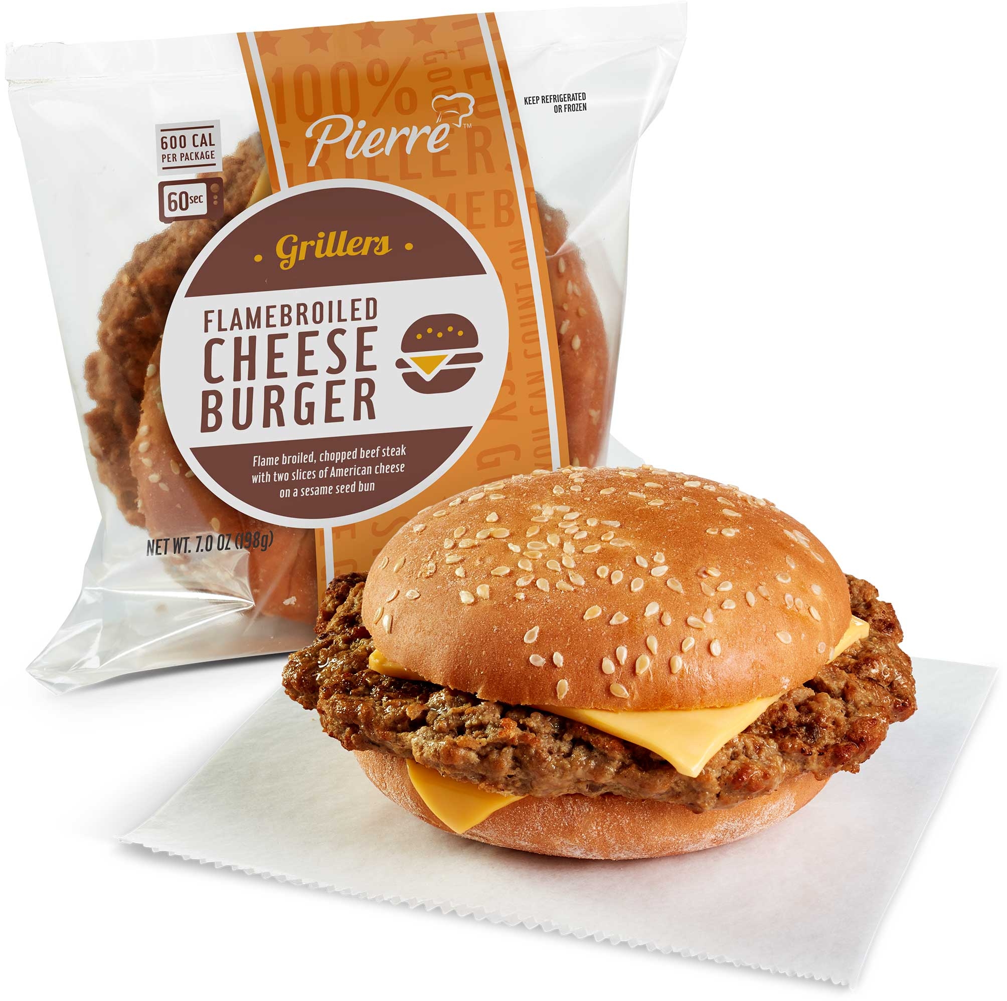 Pierre Jumbo Cheeseburger, 7 Ounce -- 12 per case.