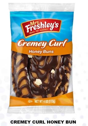 Mrs.Freshleys Cremey Curl Honey Bun, 4 Ounce -- 54 per case.