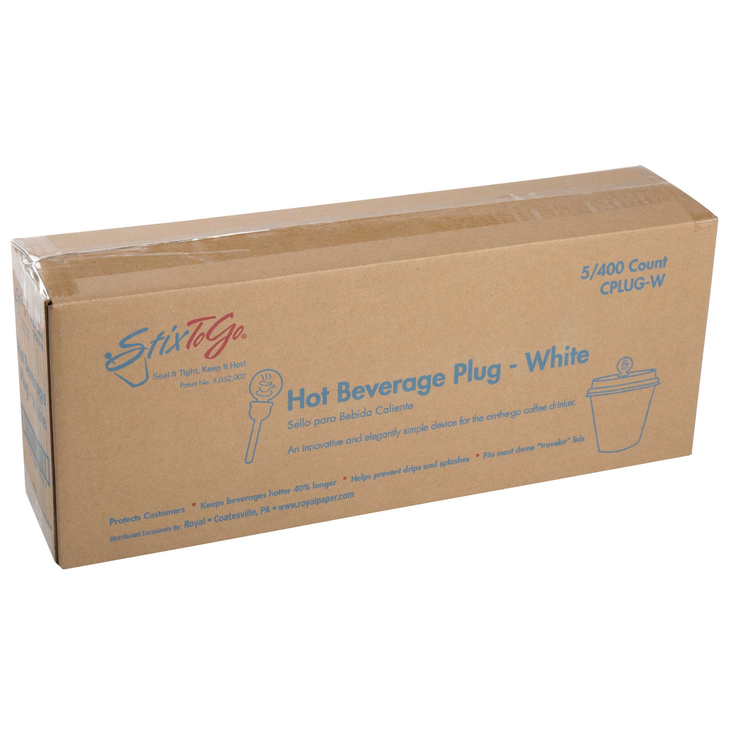 Royal White Circle Beverage Plug -- 2000 per case.