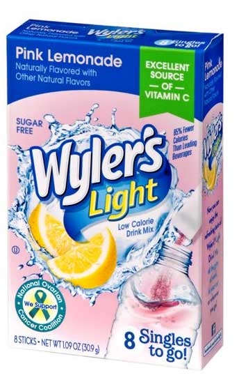 Wylers Light Singles To Go Pink Lemonade Drink Mix, 1.09 Ounce -- 12 per case