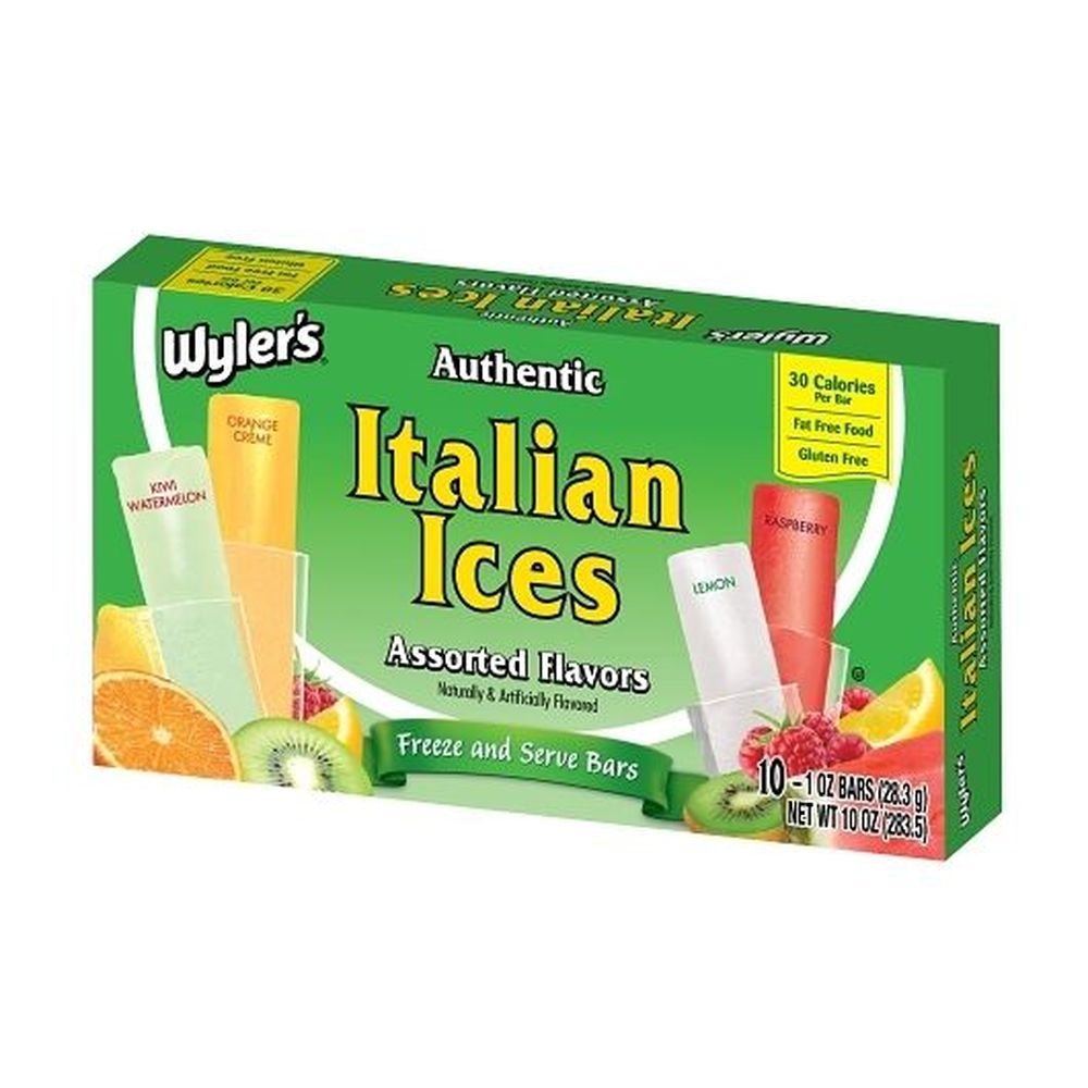 Wylers Assorted Flavors Italian Ice, 10 Ounce -- 12 per case