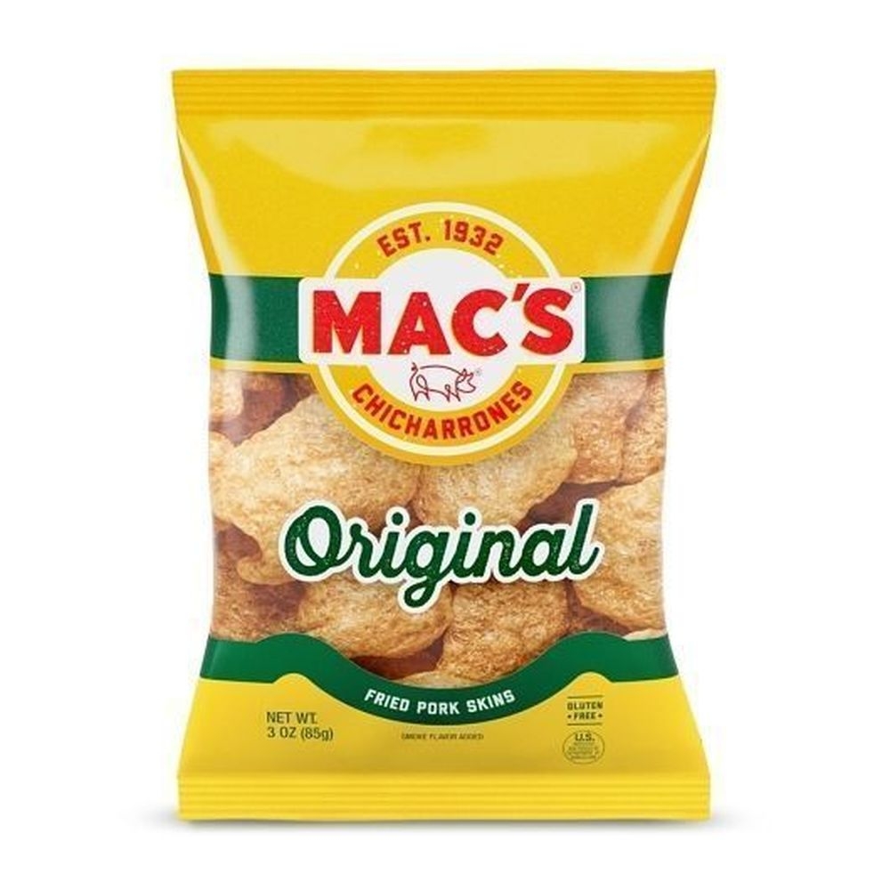 Macs Original Fried Pork Skins, 3 Ounce -- 12 per case
