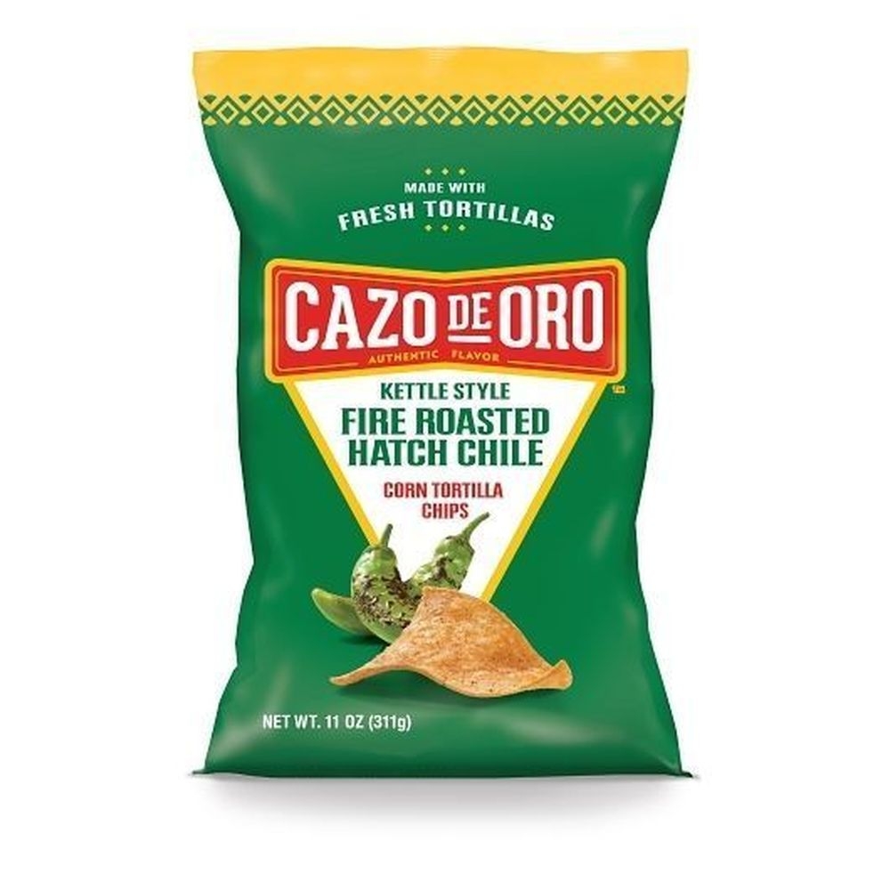 Cazo De Oro Fire Roasted Hatch Chili Tortilla Chips, 11 Ounce -- 9 per case