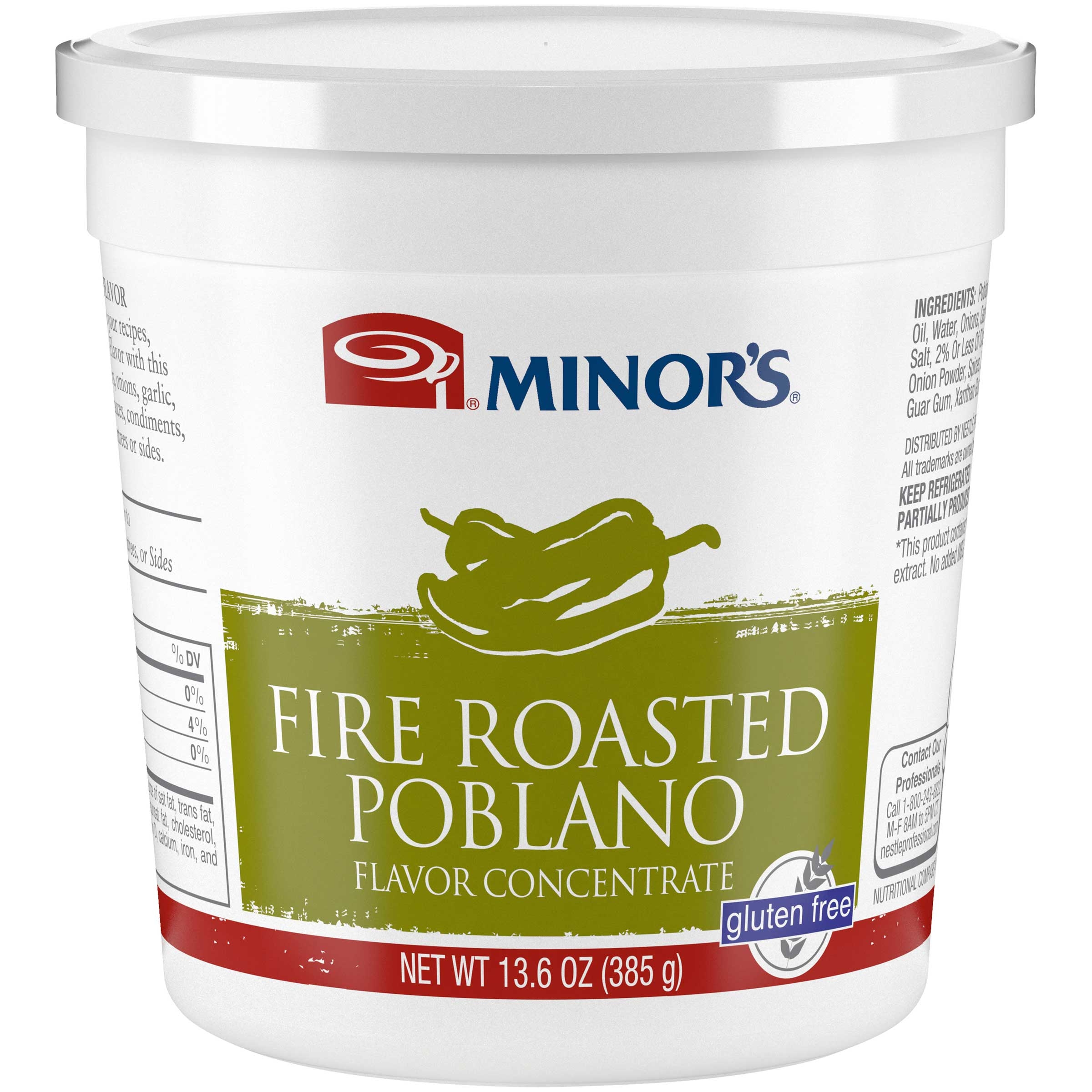 Minors Fire Roasted Poblano Flavor Concentrate, 13.6 Ounce -- 6 per case.