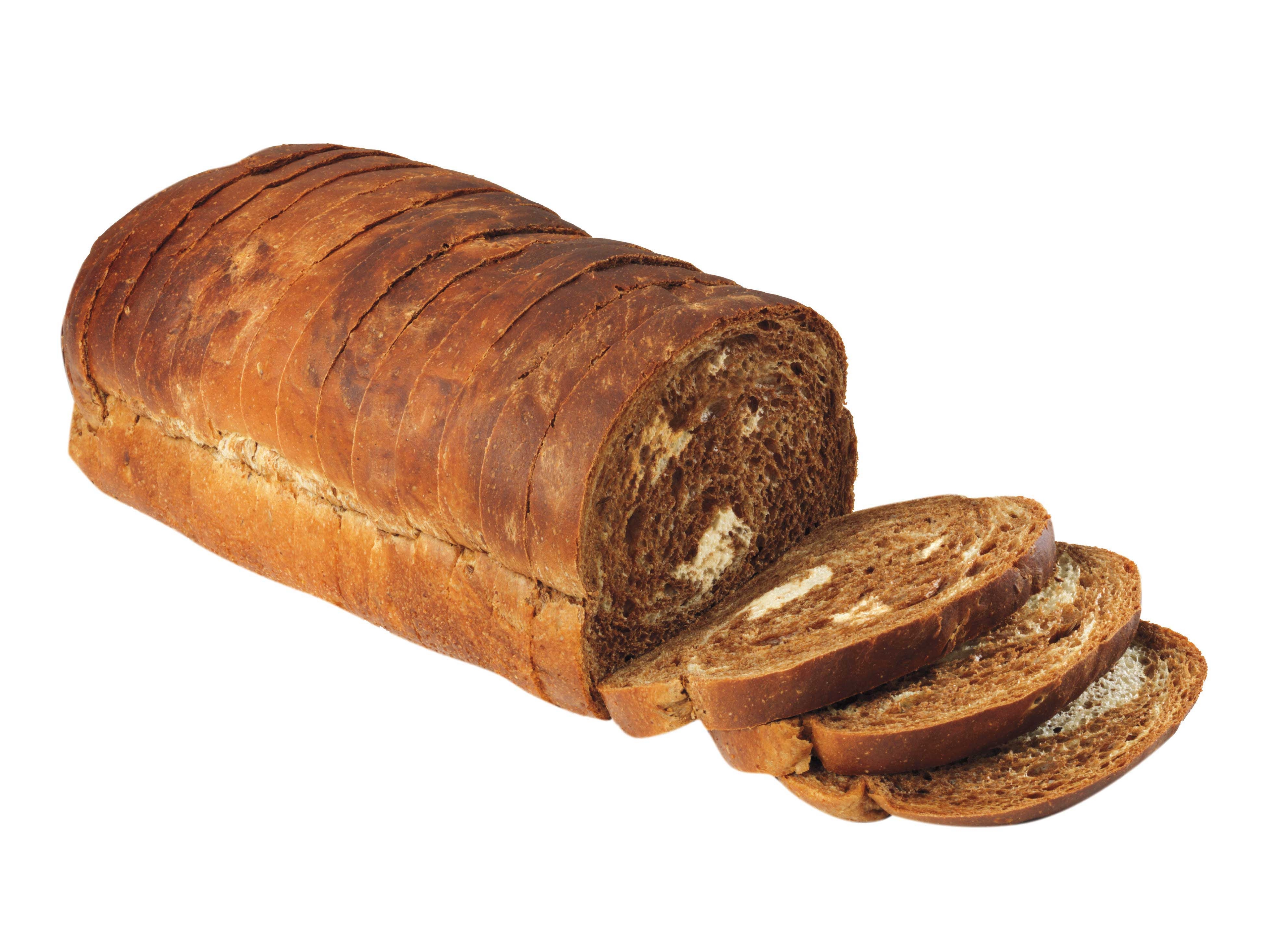 European Bakers Thick Sliced Seeded Marble Rye, 5/8 inch -- 8 per case.