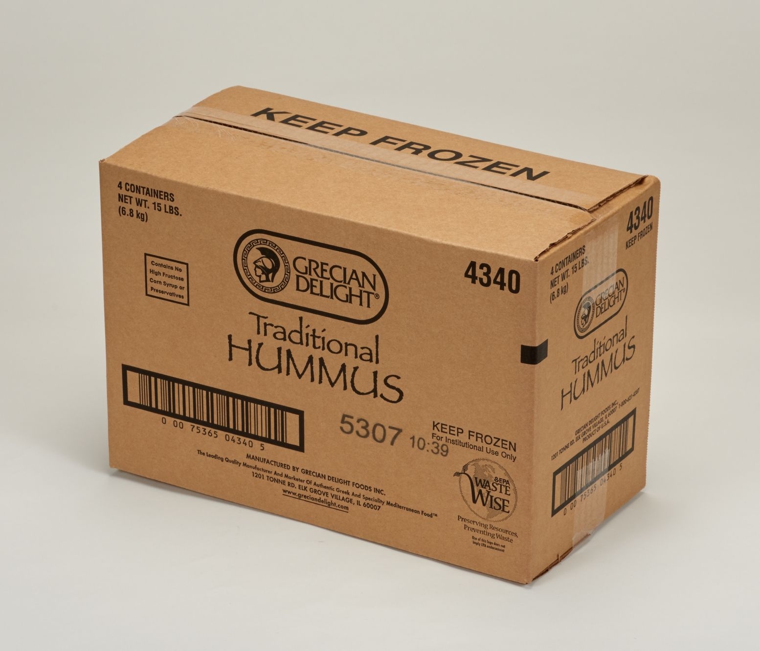 Grecian Delight Traditional Hummus, 0.5 Gallon -- 4 per case.