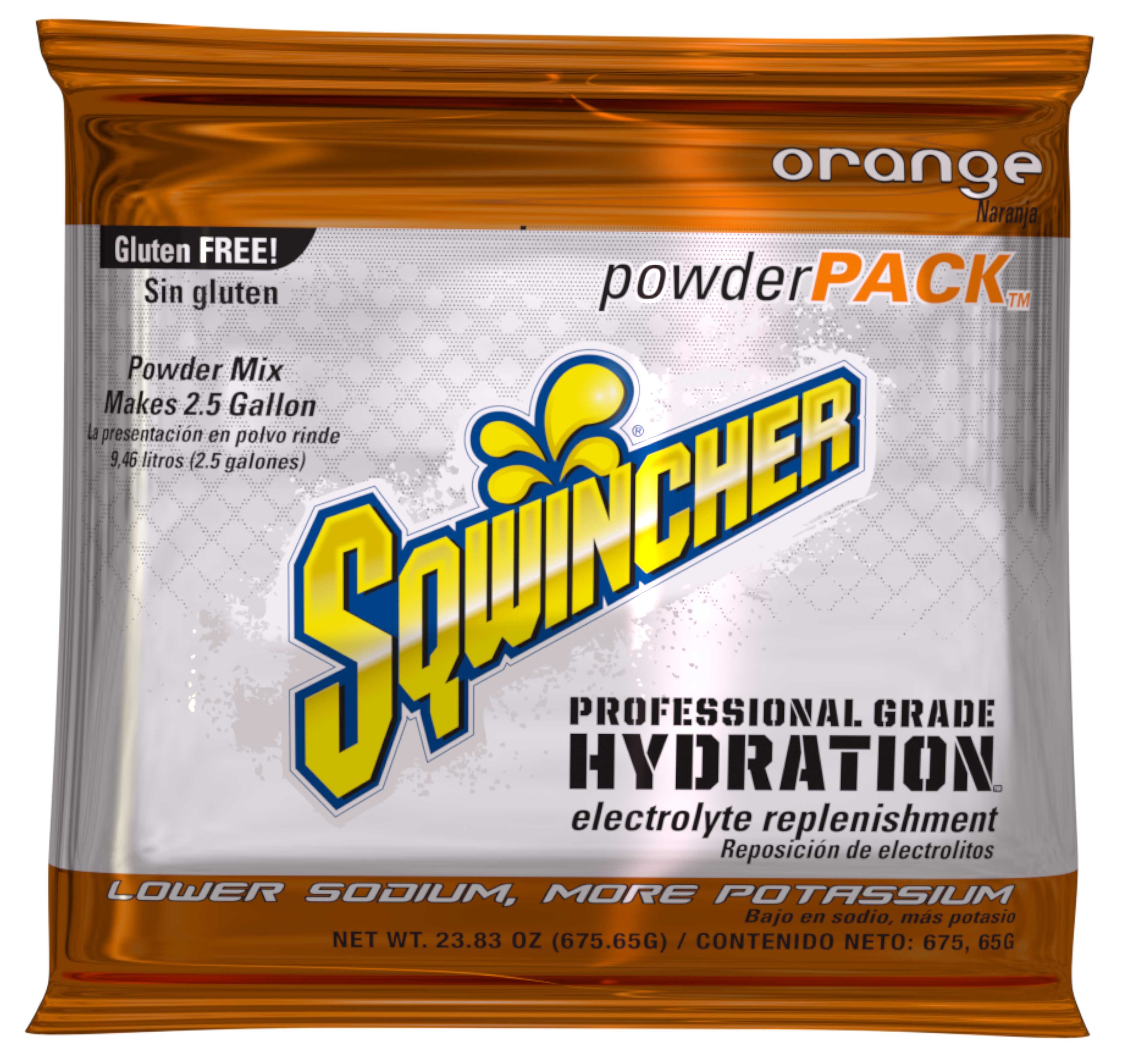 Sqwincher Orange Instant Powder Mix, 2.5 Gallon -- 32 per case.