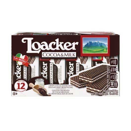 Loacker Classic Cocoa Plus Milk Crispy Cocoa Wafer, 1.59 Ounce -- 144 per case