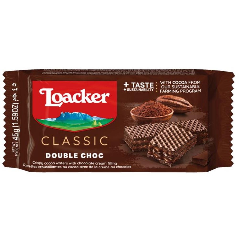 Loacker Classic Double Chocolate Wafers, 1.59 Ounce -- 144 per case