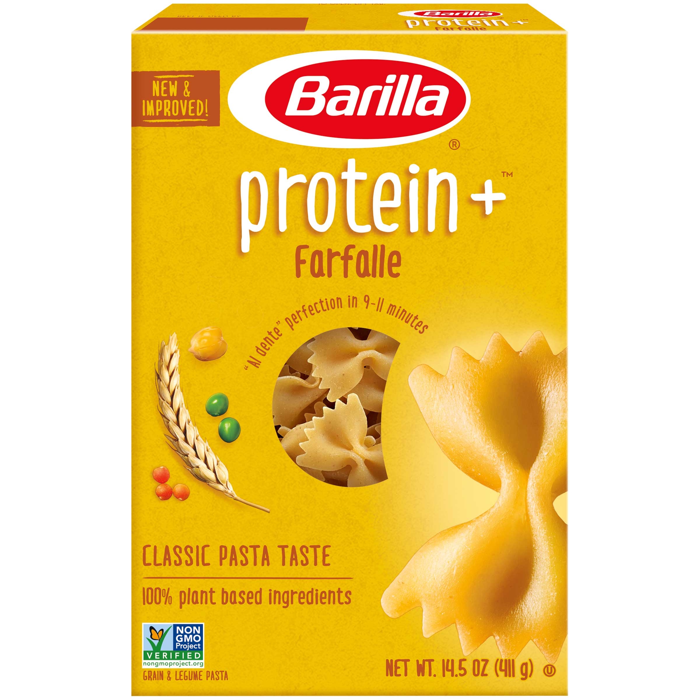 Barilla Plus Farfalle Pasta, 14.5 Ounce -- 12 per case.