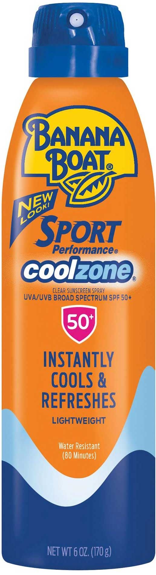 Banana Boat Sport Performance SPF 50 Clear Sunscreen Spray, 6 Ounce Bottle -- 12 per case