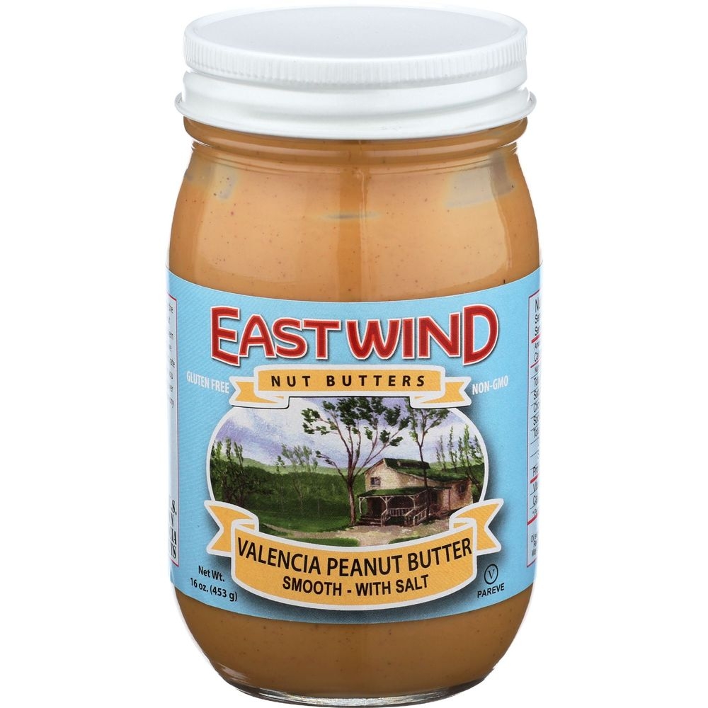East Wind Nut Butters Gluten Free Smooth with Salt Peanut Butter, 16 Ounce -- 6 per case