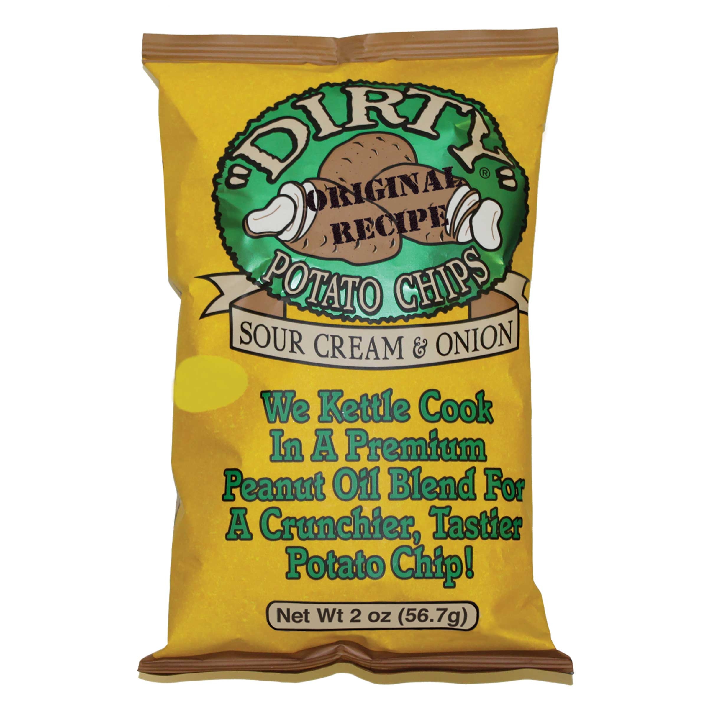 Dirty Sour Cream and Onion Potato Chips, 2 Ounce -- 25 per case.