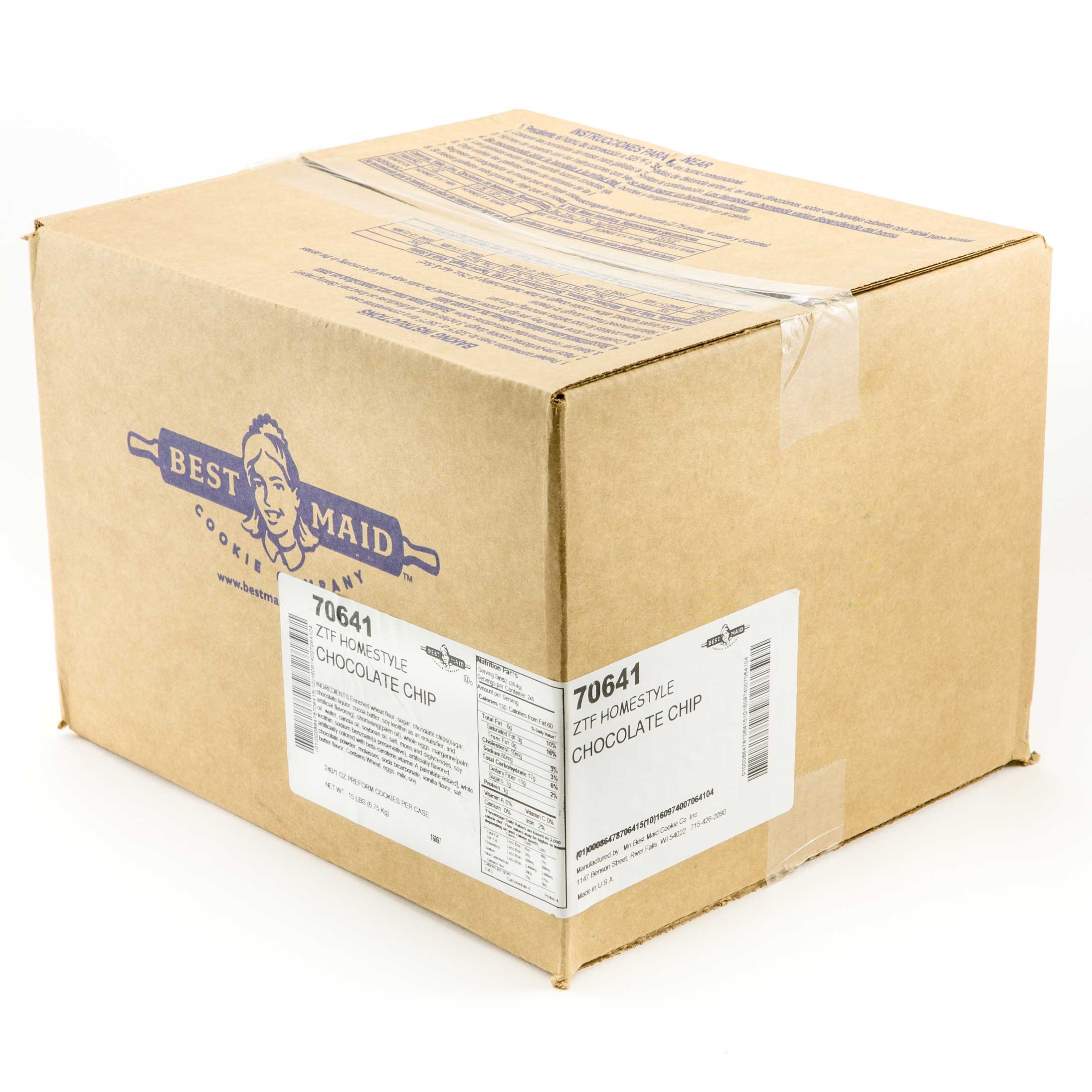 Best Maid Chocolate Chip Homestyle Cookie Dough, 1.0 Ounce -- 240 per case.