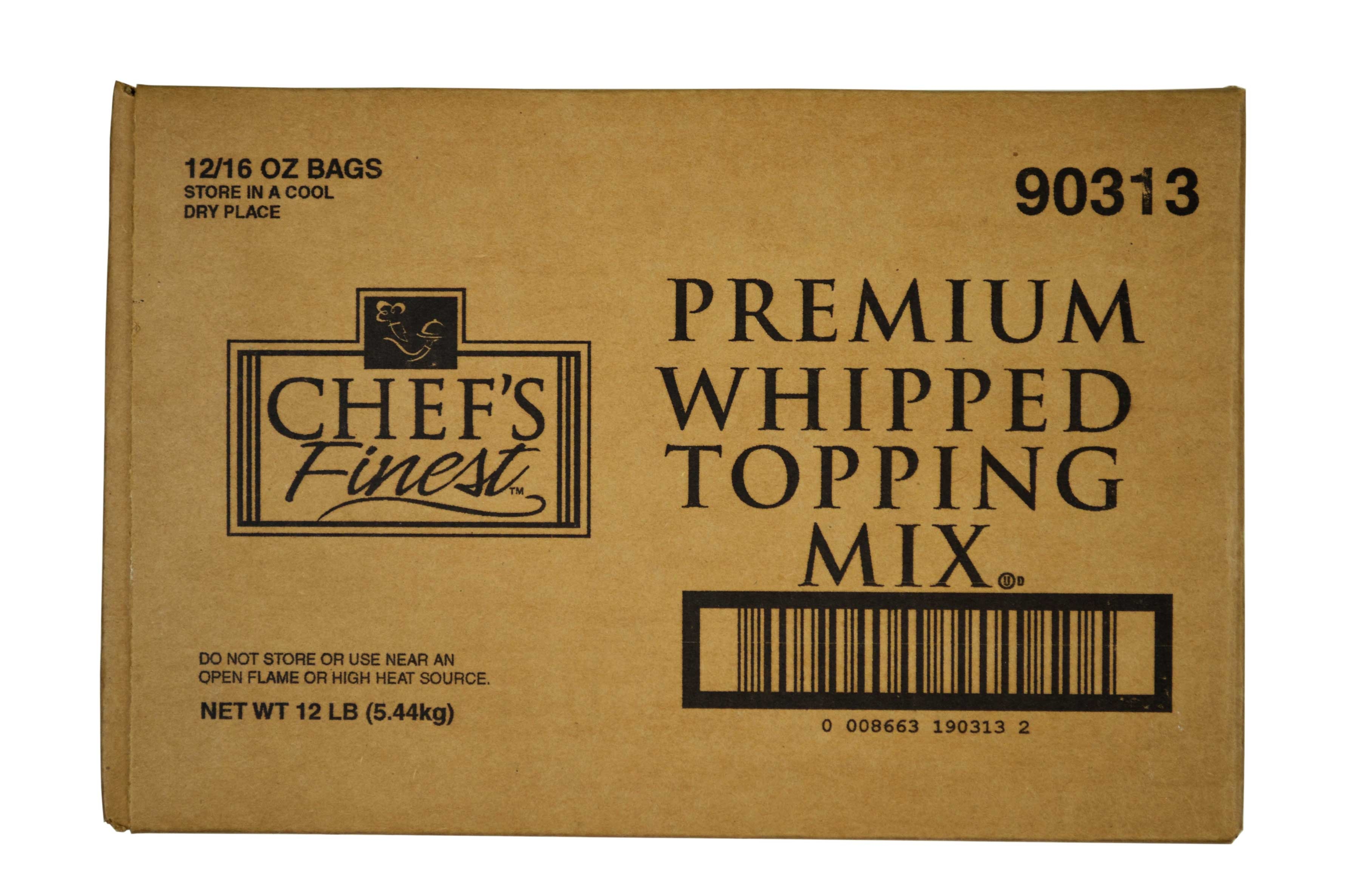Chefs Finest Whipped Topping Mix, 16 Ounce -- 12 per case.