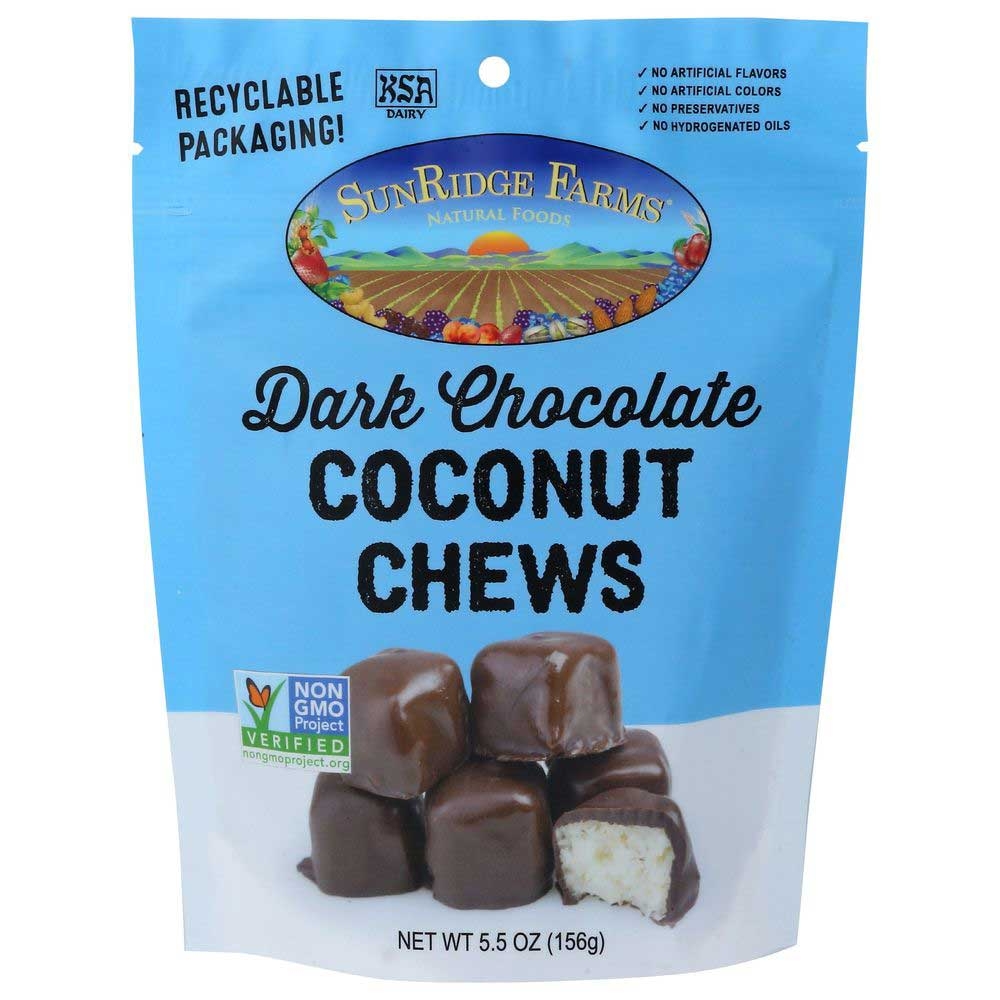 Sun Ridge Farms Dark Chocolate Coconut Chews, 5.5 Ounce -- 12 per case