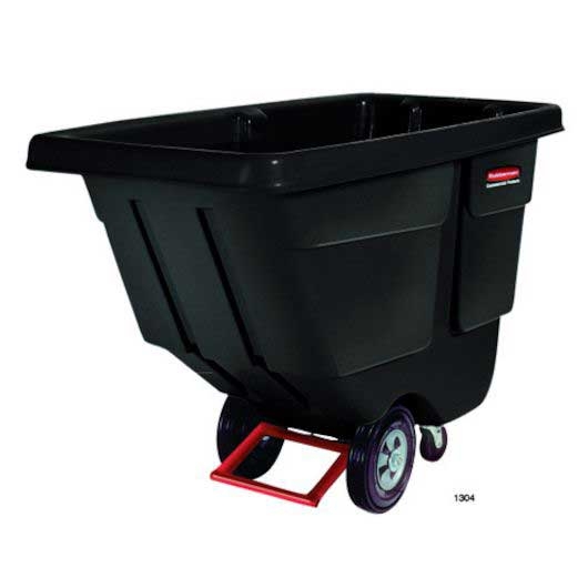Rubbermaid Black Utility Tilt Truck, 1/2 Ounce Cubic Yard