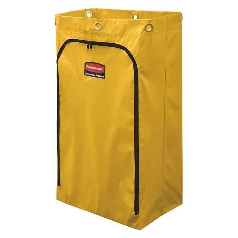 Rubbermaid Traditional Yellow Cleaning Cart Vinyl Bag with Zipper, 24 Gallon Capacity