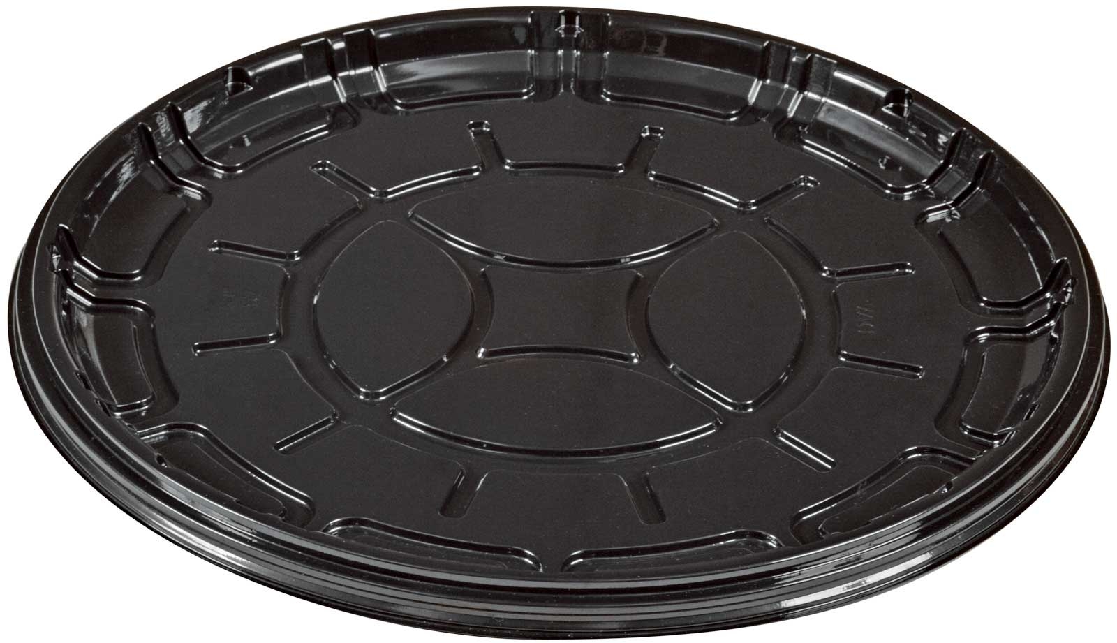 PartiPak PETE Black Round Everyday Tray, 16 inch -- 50 per case.