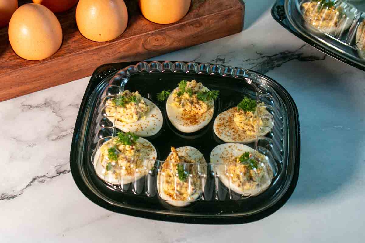 D and W Fine Pack Pet Black 6 Egg Tray with Dome Lid -- 416 per case.