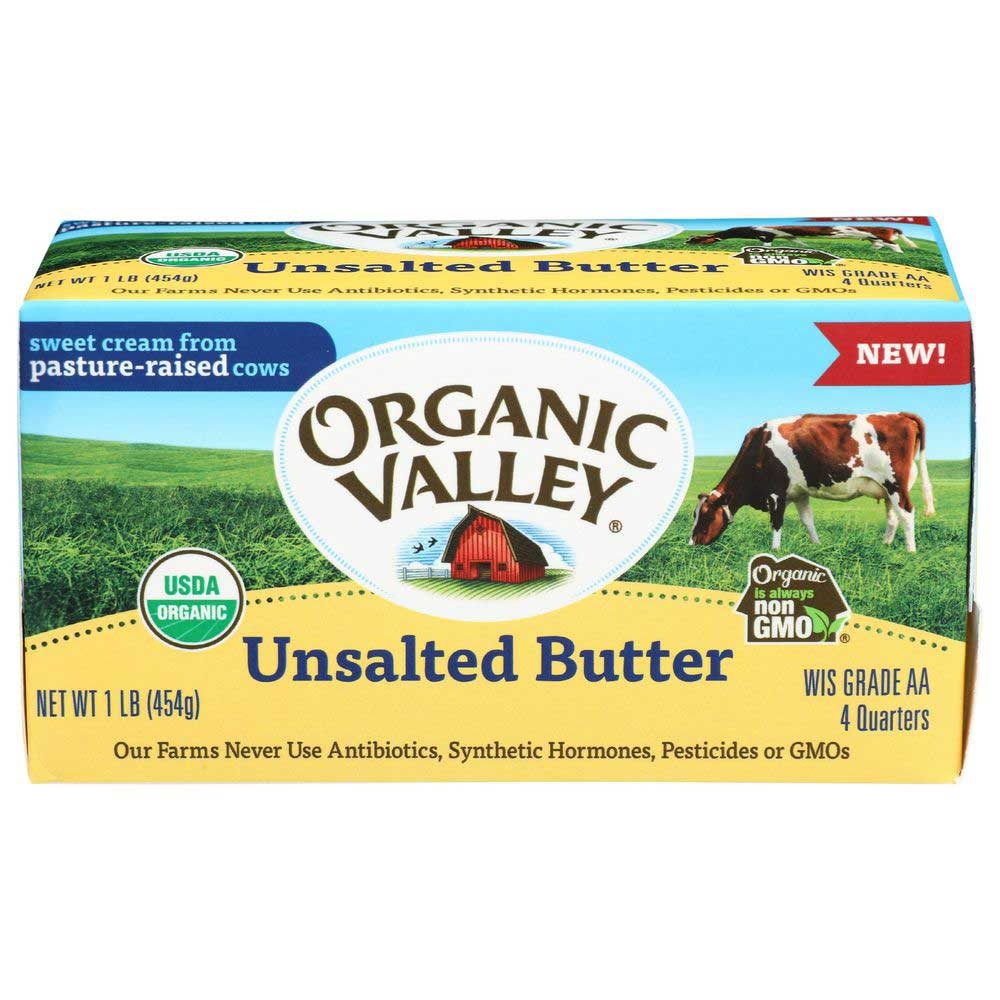 Organic Valley Organic Unsalted Butter, 1 Pound -- 15 per case