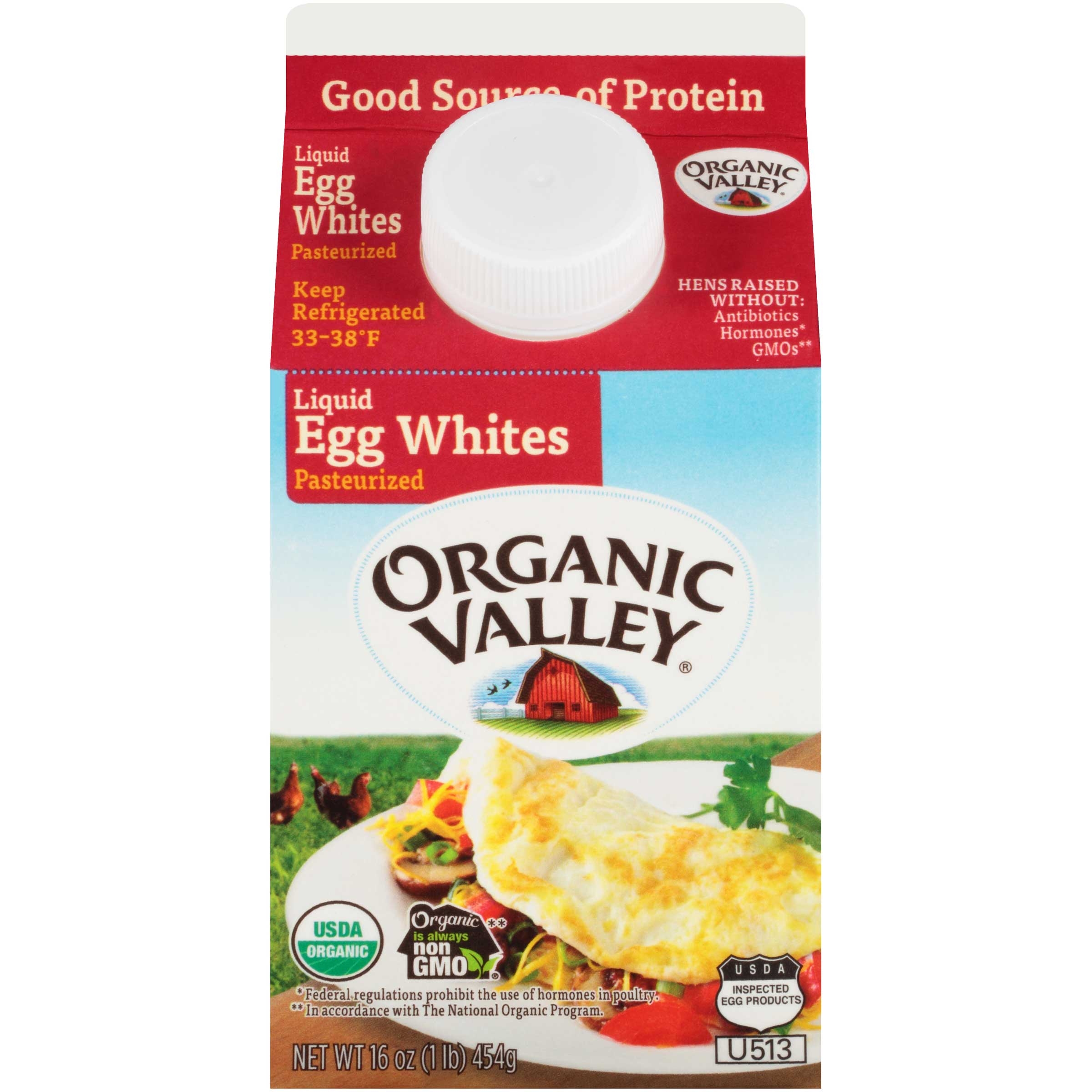 Organic Valley Pasteurized Egg White, 1 Pound -- 12 per case