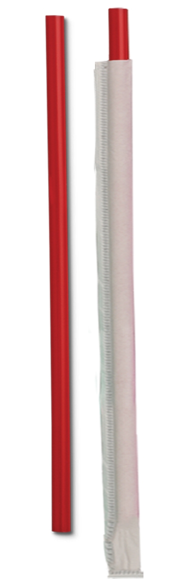 D and W Fine Pack Straw, Giant 10.25 Red Wrapped Paper Standard Plastic -- 1200 per case.