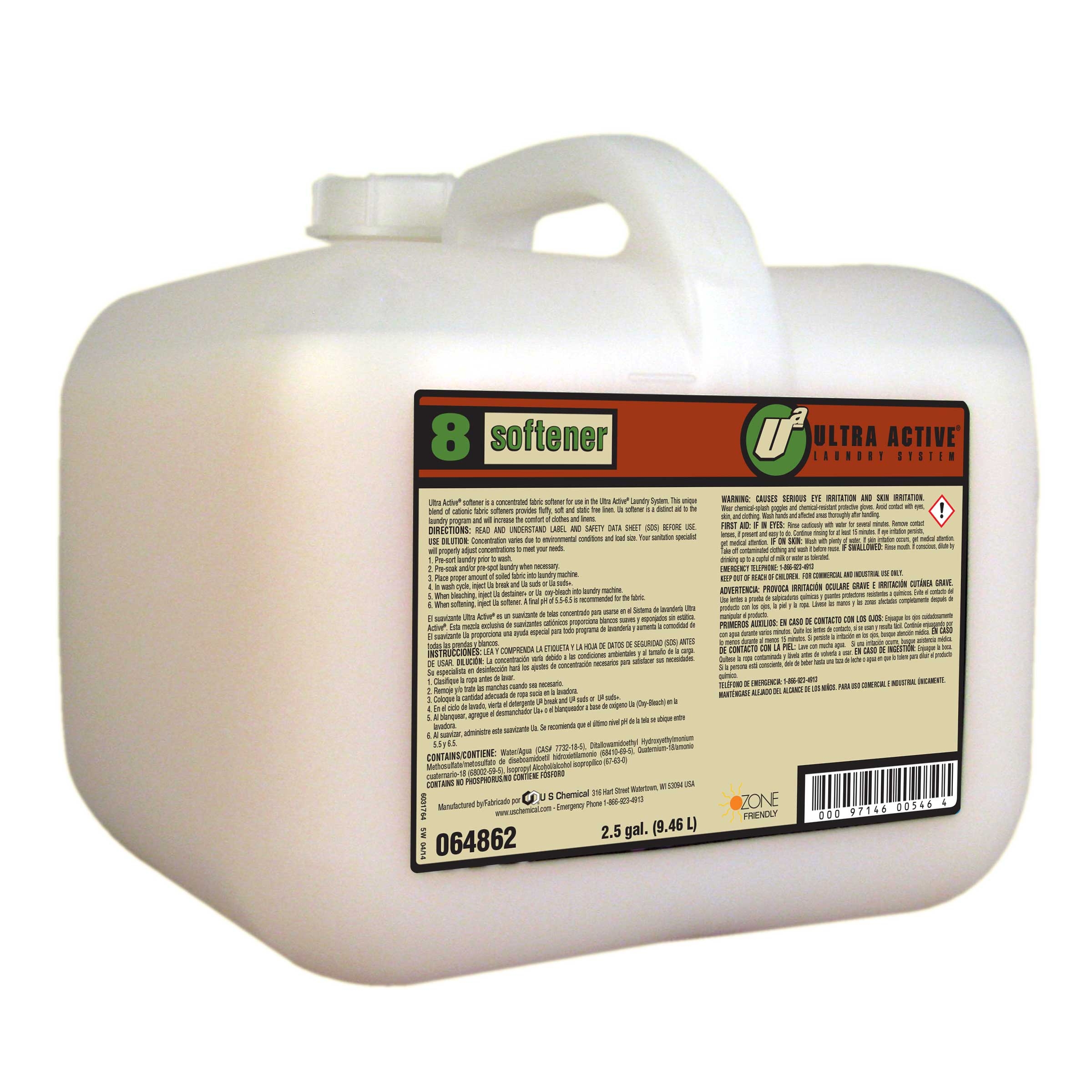 US Chemical Ultra Active Softener Laundry Detergent Liquid, 2.5 Gallon.