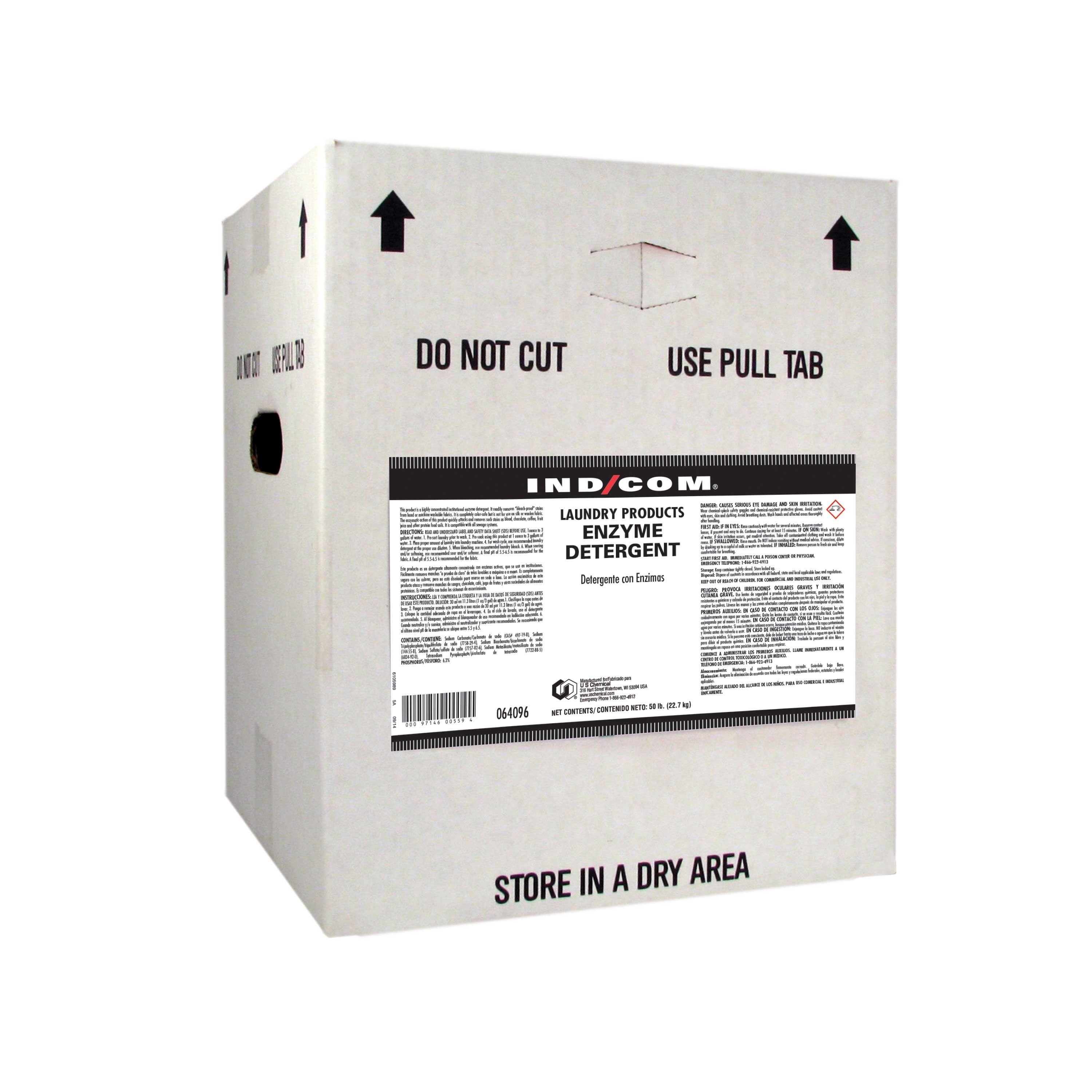 US Chemical IND/COM Enzyme Laundry Detergent Powder, 50 Pound.