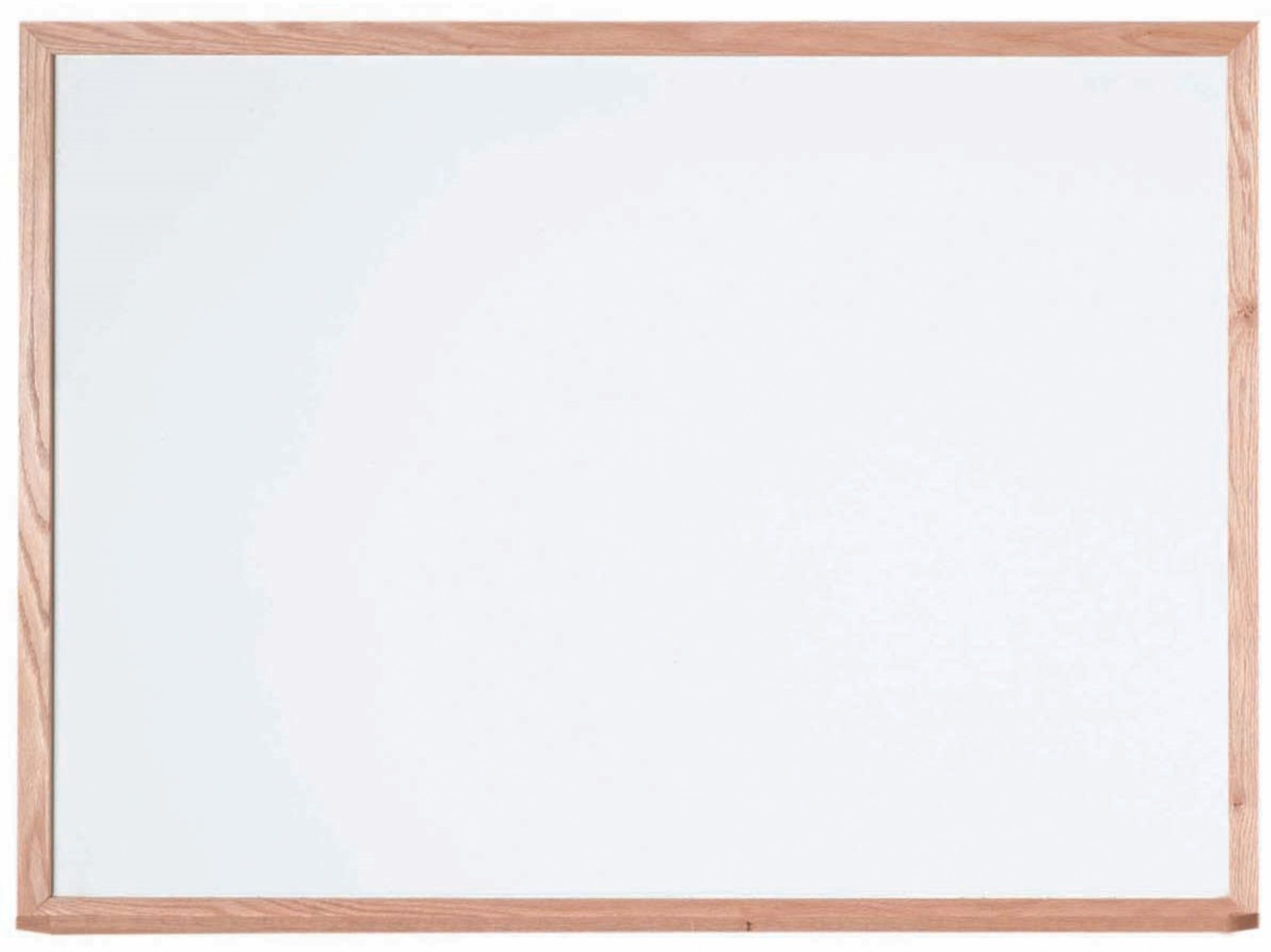 Aarco Red Oak Frame White Porcelain Enamel on Steel Marker Board, 18 inch Height x 24 inch Width