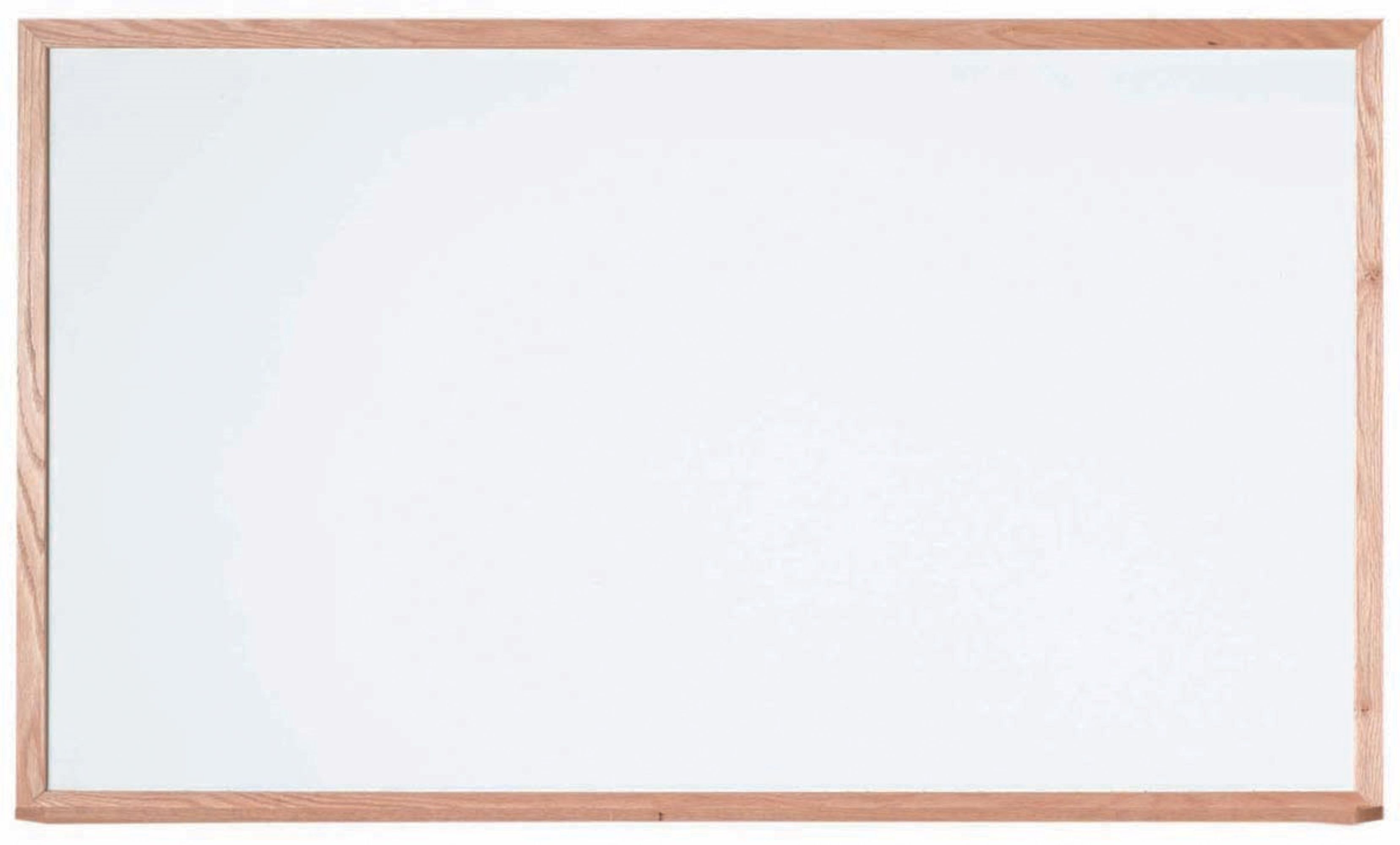 Aarco Red Oak Frame White Porcelain Enamel on Steel Marker Board, 24 inch Height x 36 inch Width