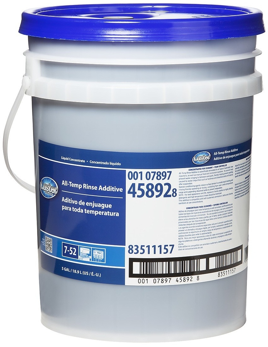 Luster Closed Loop 7-52 All Temp Rinse Aid Concentrate, 5 Gallon