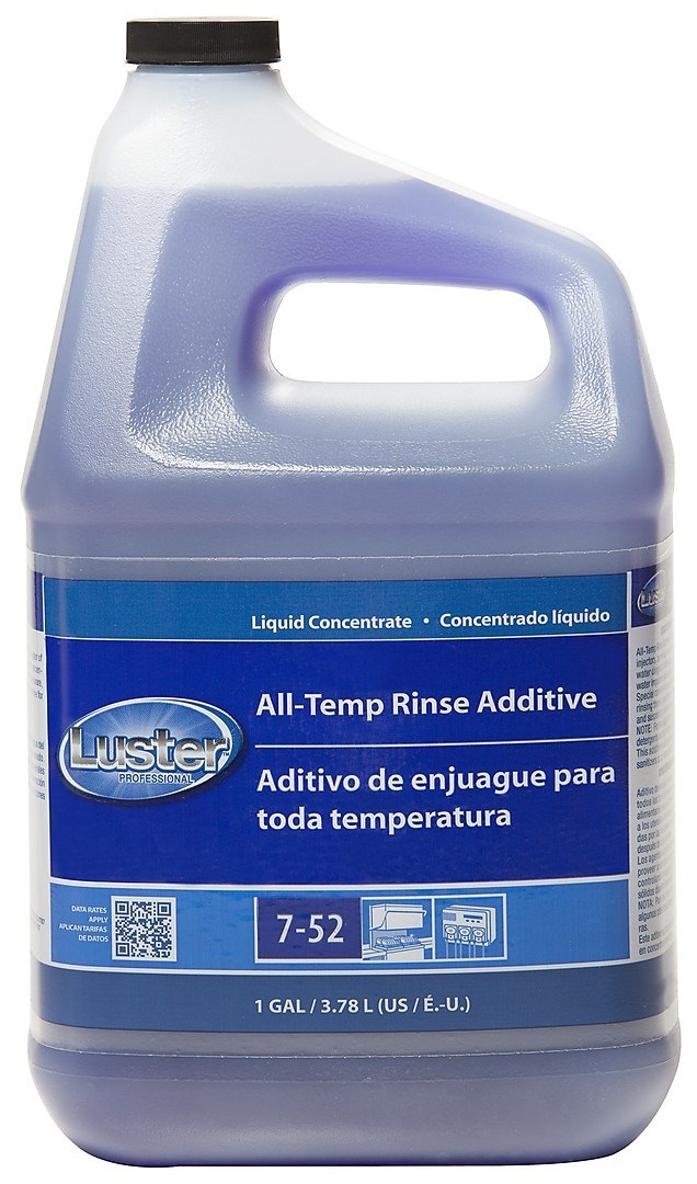 Luster F 7-52 Closed Loop All Temp Rinse Aid Liquid Concentrate, 1 Gallon -- 4 per case