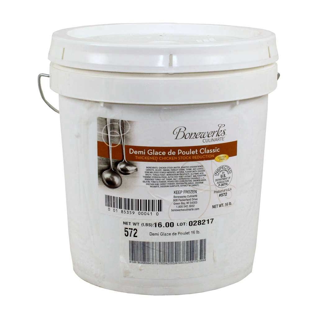 Bonewerks Culinarte Demi Glace de Poulet Classic Chicken Base, 16 Pound.