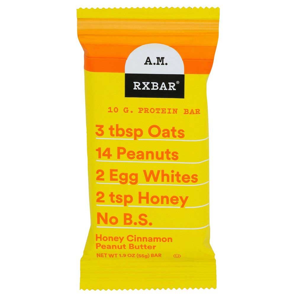 Rxbar AM Honey Cinnamon Peanut Butter Protein Bar, 1.9 Ounce -- 12 per case