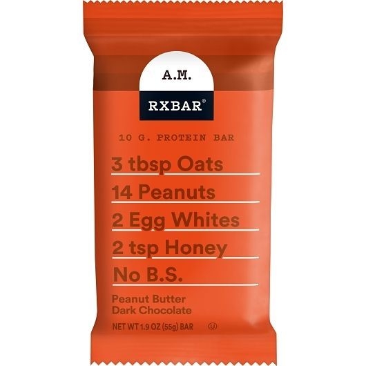 Rxbar A.M. Peanut Butter Dark Chocolate Protein Bar, 1.9 Ounce -- 72 per case