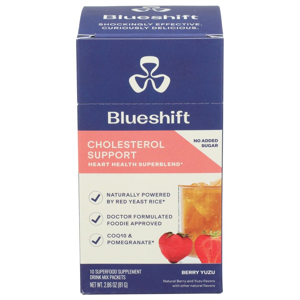 Blueshift Cholesterol Support Berry Yuzu Drink Mix, 10 count