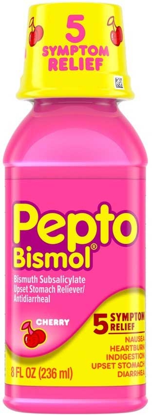 Pepto Cherry Five Symptom Relief Liquid, 8 Fluid Ounce -- 6 per case.