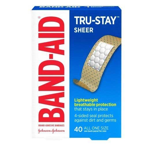Band Aid Sheer Strips Bandage - 40 count per pack -- 20 packs per case