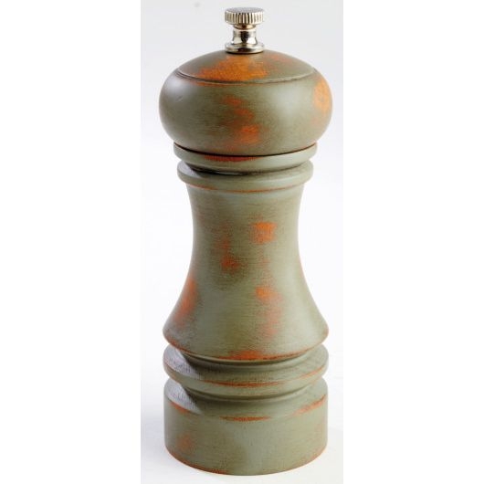 World Tableware Vintage Green Salt Pepper Mill with Worn Glaze
