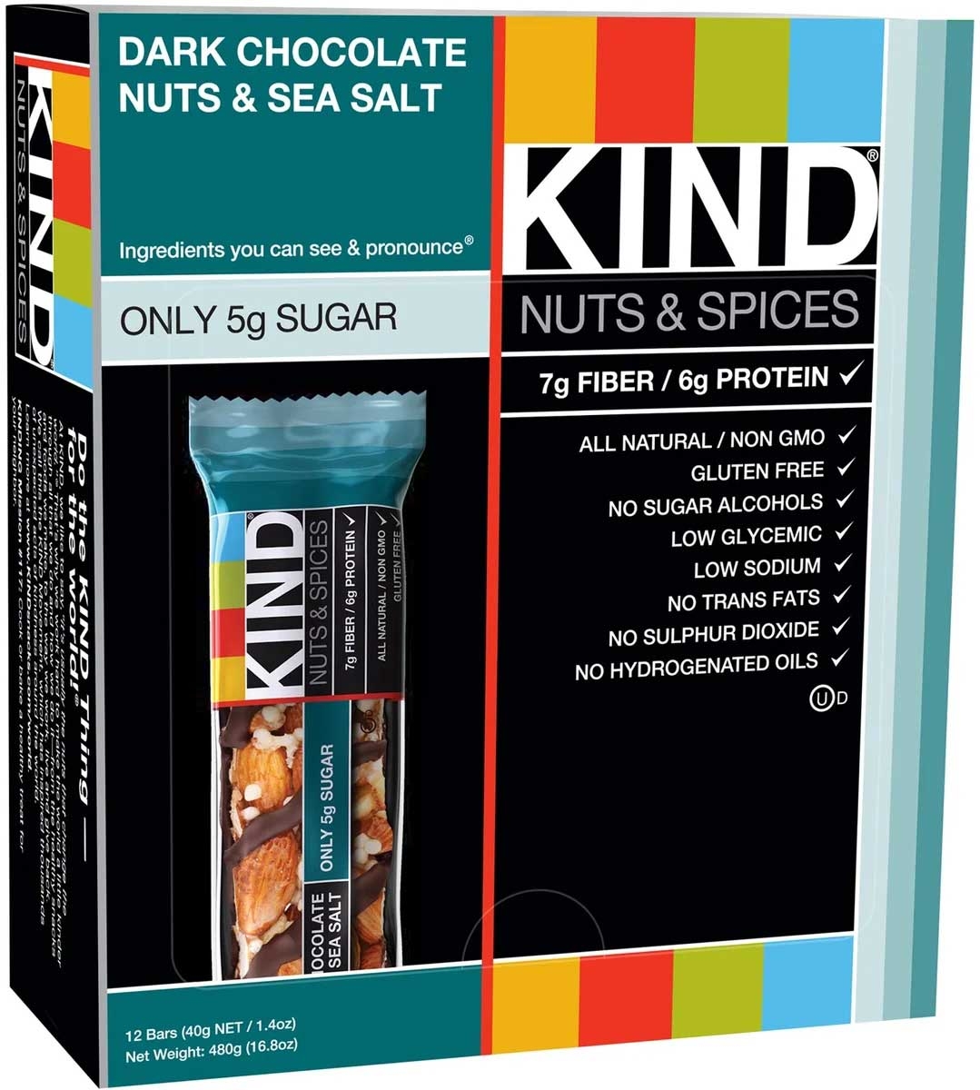 Kind Dark Chocolate and Sea Salt Bar, 1.4 Ounce -- 72 per case.